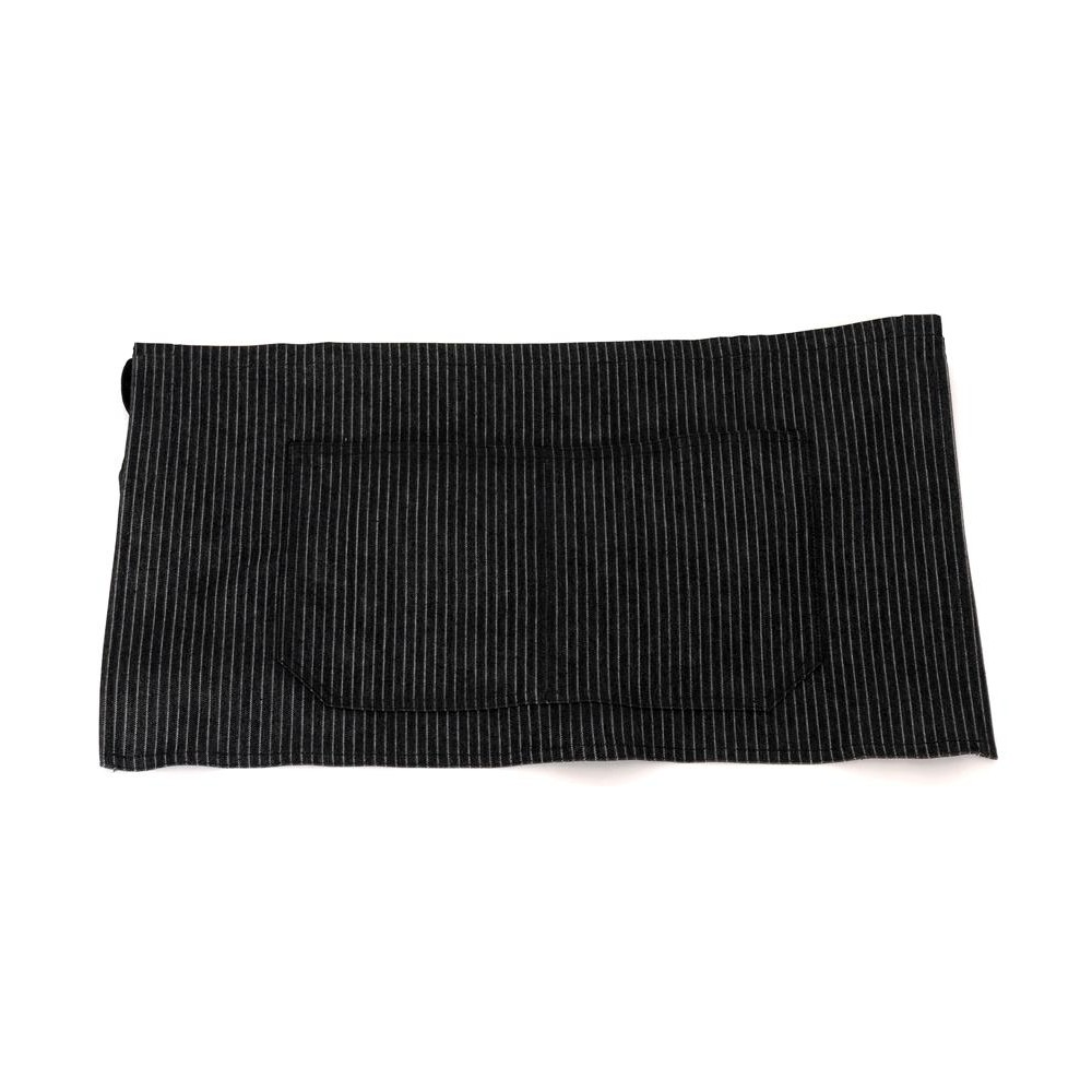 Black Jeans Short Apron for the waist with white stripes & pockets 35x60cm MARK731
