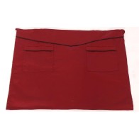 Burgundy Long Apron for the waist with black stripe and pockets 70x70cm MARK745