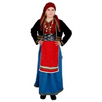 Παραδοσιακή Φορεσιά Μακεδονίτισσα για Κορίτσια 6-12 Ετών με Σακάκι & Ποδιά MARK605