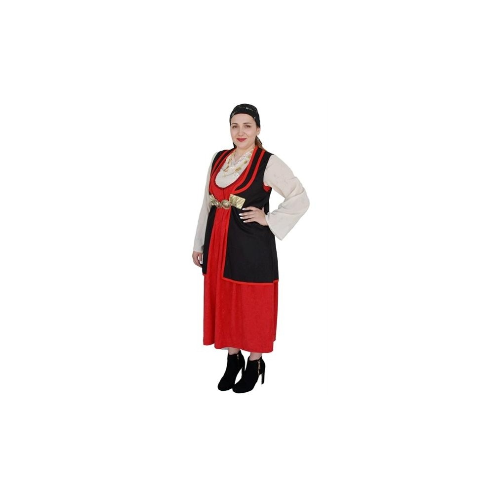 Greek Traditional Costume Vlachopoula for Teenage & Women with Segouni & Scarf MARK578