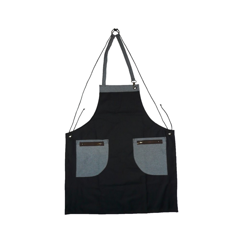 Dark Brown Jeans Apron 100% cotton cross-linking with a ring at the back MARK767