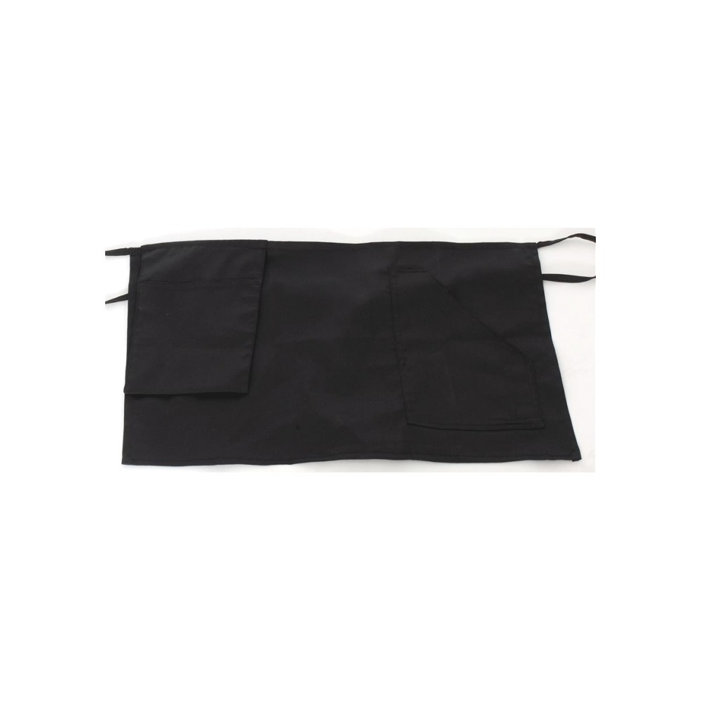 Short waist Black apron with one pocket & pos sleeve 240gr 65p/35c 35x60cm MARK733
