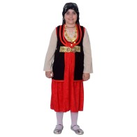 Greek Traditional Costume VLACHOPOULA for Girls Aged 6-12 with Shirt, Dress & Segouni MARK577