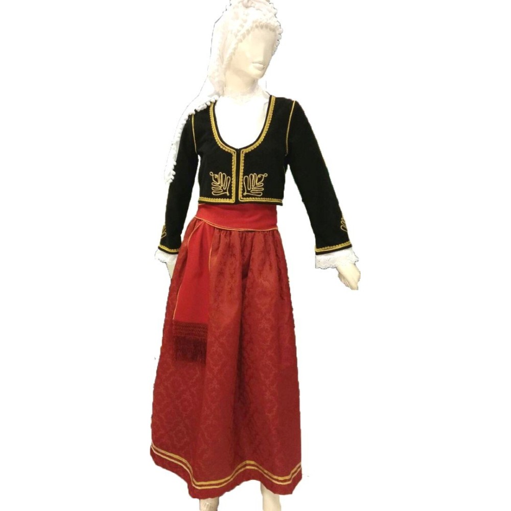 Cretan Traditional Costume "Kritikopoula" – Handmade & Embroidered – XS to XL – MARK804