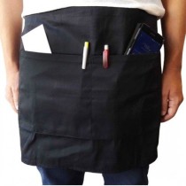 About Basics Matte 00407 Black Waiter's Apron 70x40cm with Pocket