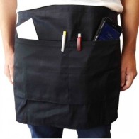 About Basics Matte 00407 Black Waiter's Apron 70x40cm with Pocket