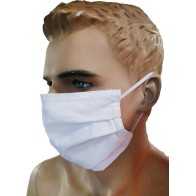 100% Cotton Double Washable Reusable Multifunction face Mask White MARK827