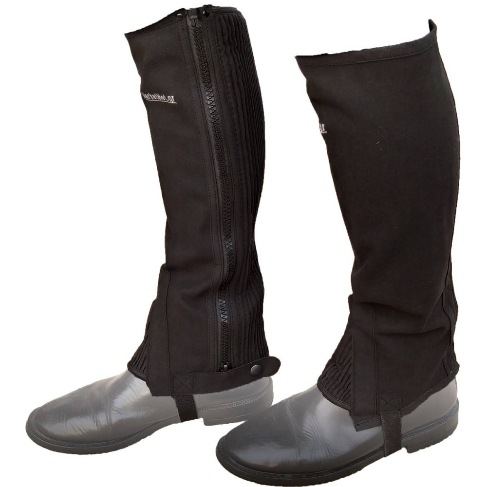 Black Ammara Synthetic Leather Equestrian Half Chaps