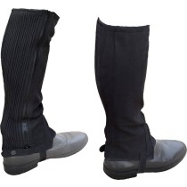Black Ammara Synthetic Leather Horse Riding Equestrian Grip Half Chaps