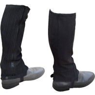 Black Ammara Synthetic Leather Horse Riding Equestrian Grip Half Chaps