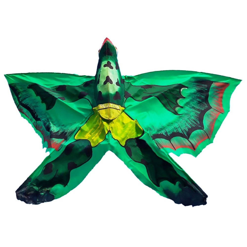 Fabric Kite Frog shaped 3D 130x75cm With line & Folding Wooden Frame MARK863