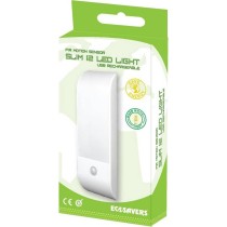 ECOSAVERS - SLIM SENSOR LIGHT - 12LED PIR LIGHT WITH MOTION SENSOR - USB RECHARGEABLE