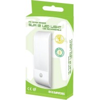 ECOSAVERS - SLIM SENSOR LIGHT - 12LED PIR LIGHT WITH MOTION SENSOR - USB RECHARGEABLE