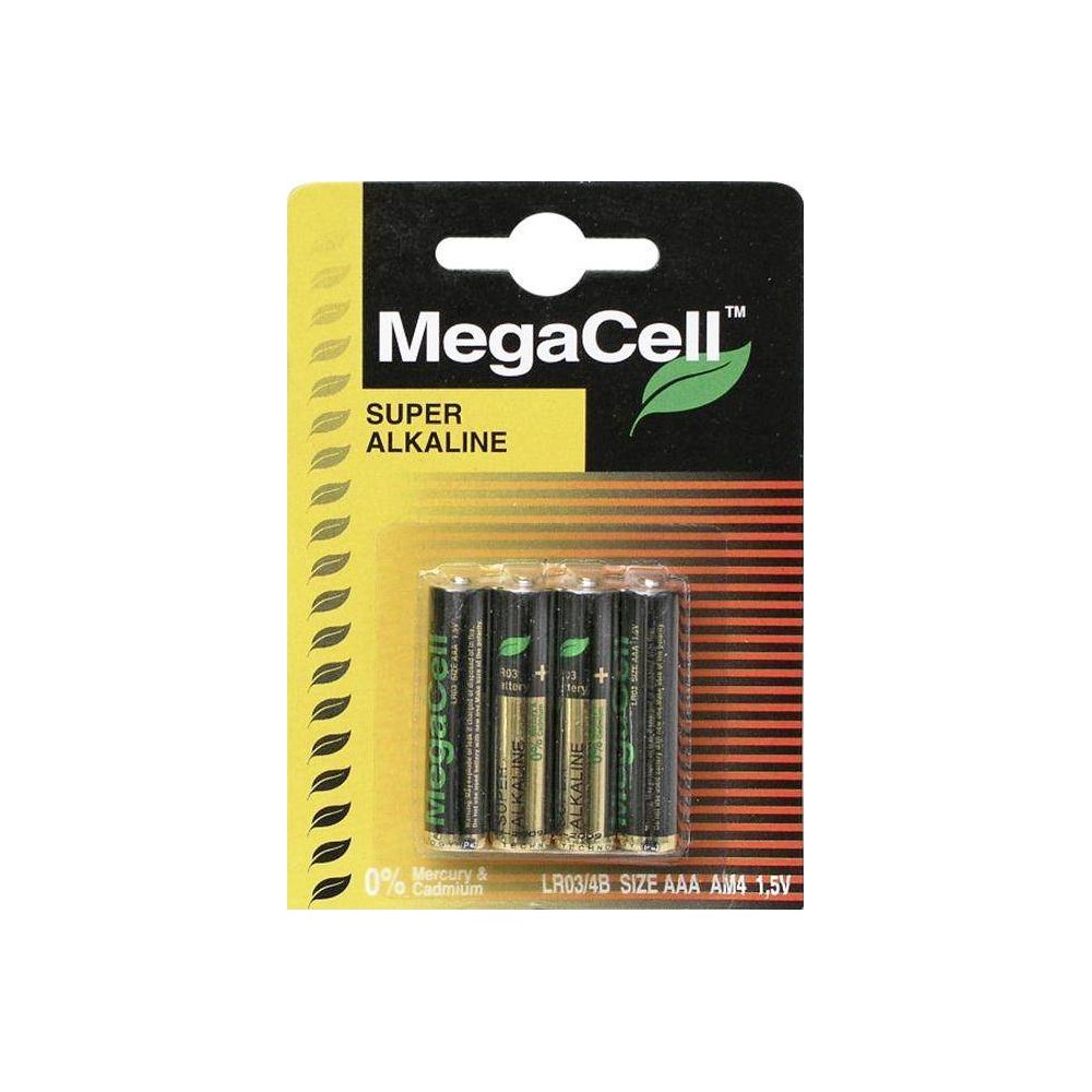 Σετ 4 τεμ 1,5 V MegaCell Μπαταρία Αλκαλική ΑΑΑ Μπαταρίες Αλκαλικές