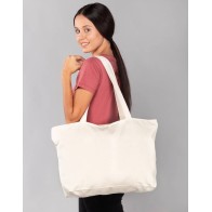 307 Bag with zipper and long handles 70% Cotton 30% Polyester, 240gsm 55x35cm. 27L.