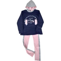 CHILDRENS SET LEGGINGS WITH SWEATER BLOUSE LOVE MUSIC MADE IN GREECE MARK946
