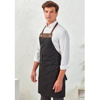 Bib Apron with pocket PR123 'Espresso' Size: 81x70cm 65% Polyester - 35% Cotton Twill, 100% Polyurethane trim - 195gsm