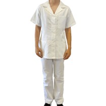 Medical Set With Buttons white for womens 170gsm 65% pol / 35% MARK967