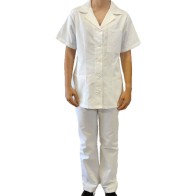 Medical Set With Buttons white for womens 170gsm 65% pol / 35% MARK967