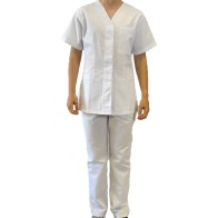 Medical Set For Women With Hidden Fastening White 65 & polyester / 35% cotton MARK968