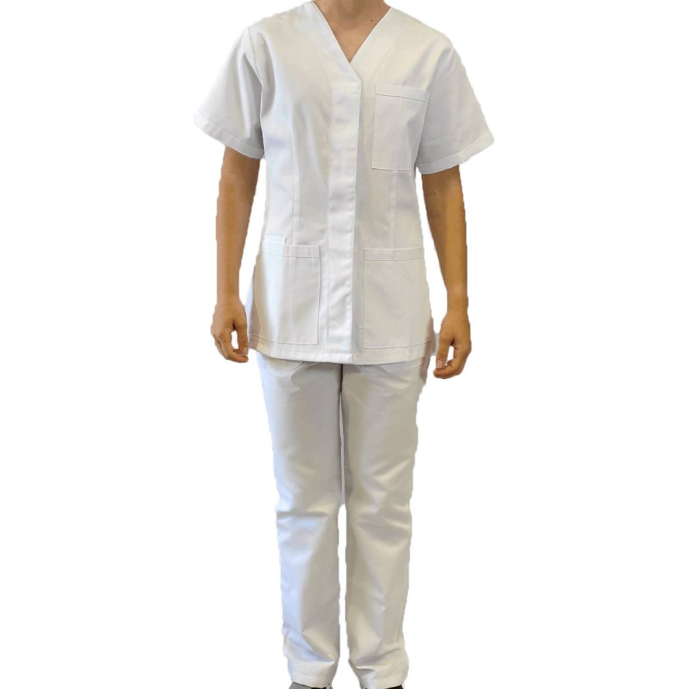 Medical Set For Women With Hidden Fastening White 65 & polyester / 35% cotton MARK968