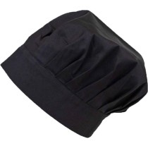 Chef hat black 65% pol / 35% cotton with touch closure MARK980