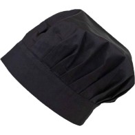 Σκούφος Chef μαύρος 65% pol / 35% cotton με κλείσιμο χράτς MARK980