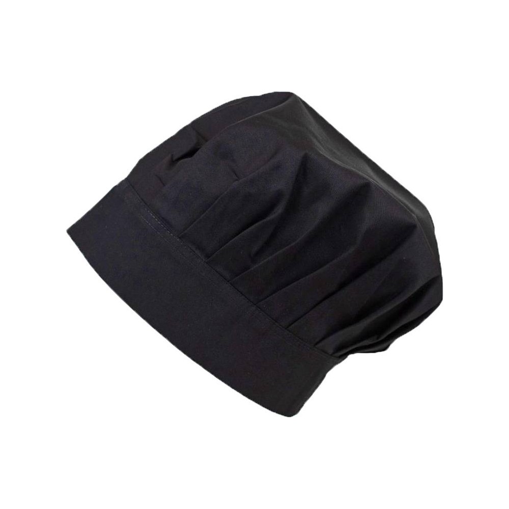 Chef hat black 65% pol / 35% cotton with touch closure MARK980