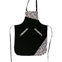 Black And Printed Neck Apron With fluctuation in the neck 85x65cm MARK010