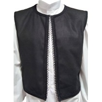 Traditional Black Lined Vest for Adults with Black Trims MARK020