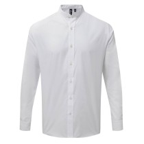 PR258 'GRANDAD' Mens LSL Banded Collar Shirt 65% Polyester - 35% Cotton
