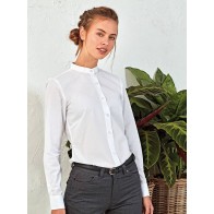 PR358 'GRANDAD' Womens LSL Banded Collar Shirt 65% Polyester - 35% Cotton