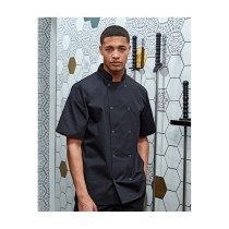 PR664 Short Sleeve Chef's Jacket With Studs 65% Polyester - 35% Cotton Twill