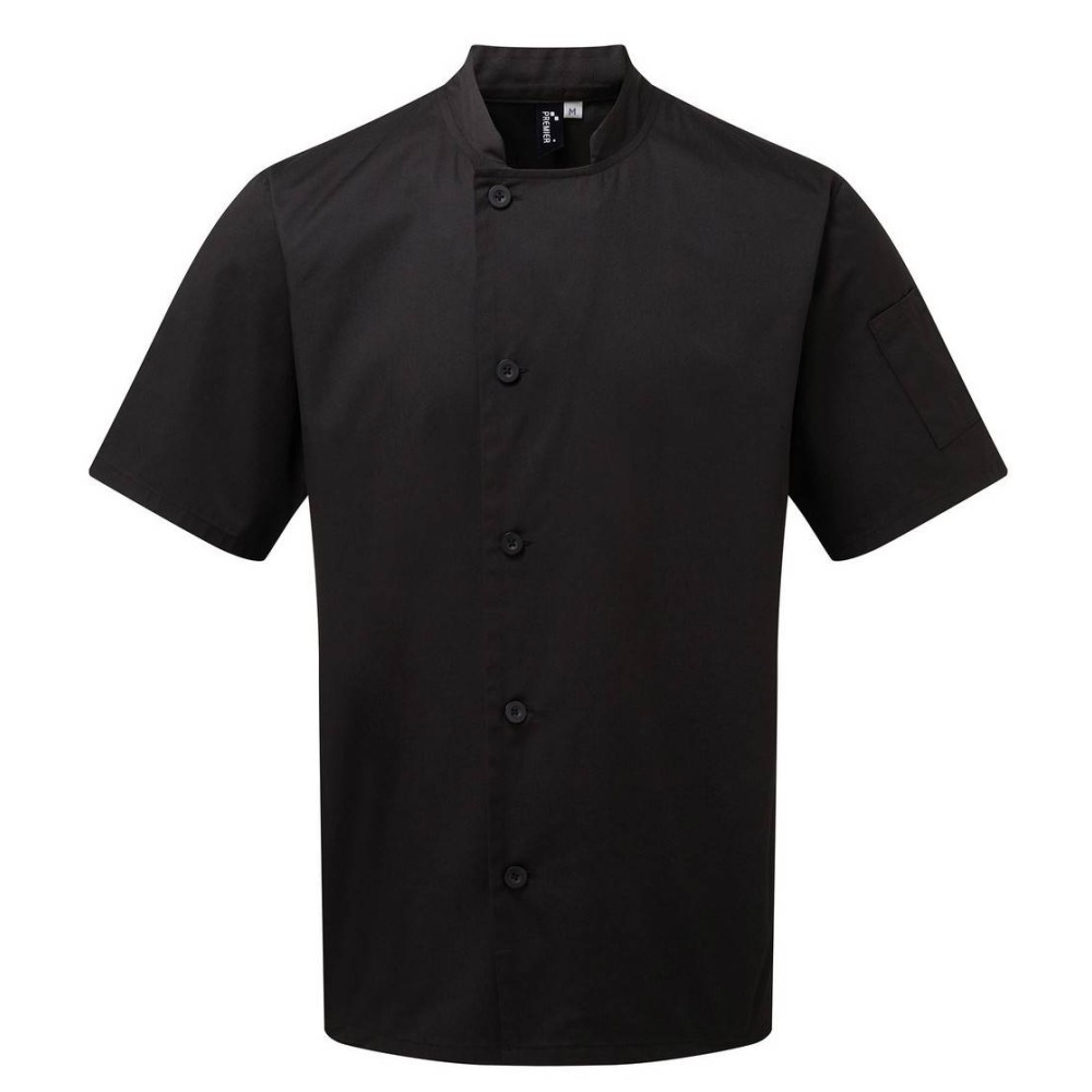 PR900 ESSENTIAL Short Sleeve Chef's Jacket with buttons 65% Polyester - 35% Cotton Twill, 170gsm