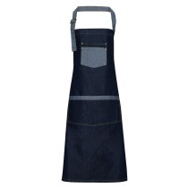 Contrast Denim Bib Apron PR127 'Domain' Size: 86x72cm 70% Cotton - 30% Polyester Twill, 275gsm