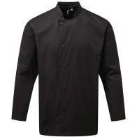 PR901 Essential Long Sleeve Chef's Jacket with buttons 65% Polyester - 35% Cotton Twill, 170gsm