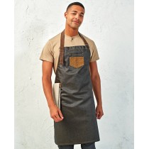 PR136 'Division' Κερωμένη Ολόσωμη Ποδιά Τζιν με δερματίνη 86x72εκ. 100% Βαμβάκι 350gsm