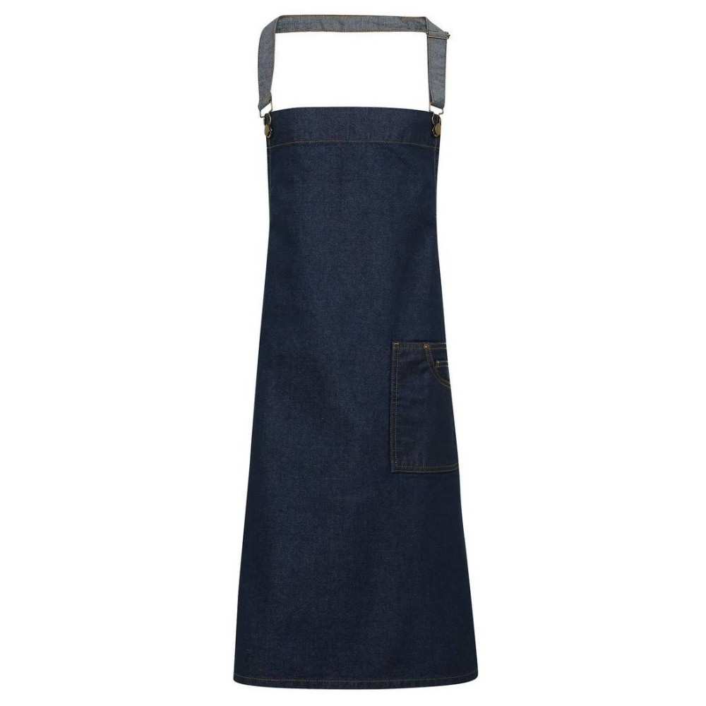 PR134 'DISTRICT' Waxed Look Denim Bib Apron 100% Cotton Denim Twill with Acrylic Coating, 350gsm PR134 'DISTRICT' Waxed Look Denim Bib Apron 100% Cotton Denim Twill with Acrylic Coating, 350gsm